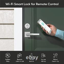Smart Door Lock Wifi & Bluetooth Enabled Keyless Entry Alexa, Google Assistant