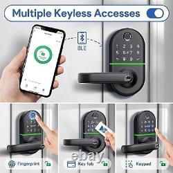 Smart Door Lock with Handle Fingerprint Keyless Entry for Front Door