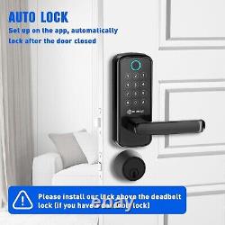 Smart Door Lock with WiFi Gateway, Keyless Entry Door Lock with Handle Smar