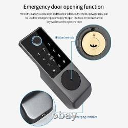 Smart Double Side Fingerprint Lock Keyless Entry Motor Rim Door Lock Wifi Remot