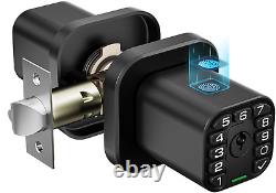 Smart Fingerprint Door Knob Biometric Keyless Entry Lock with Keypad, Waterpro