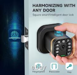 Smart Fingerprint Door Knob Biometric Keyless Entry Lock with Keypad, Waterpro