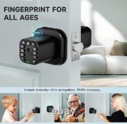 Smart Fingerprint Door Knob Biometric Keyless Entry Lock with Keypad, Waterpro