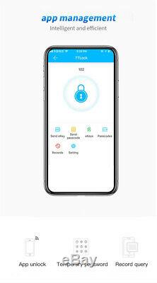 Smart Fingerprint Door Lock Doorlock Phone App IC card Unlock Keyless Waterproof
