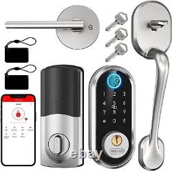 Smart Front Door Lock Set with Handles SMONET Fingerprint Keyless Entry Deadbolt