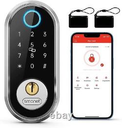 Smart Front Door Lock Set with Handles SMONET Fingerprint Keyless Entry Deadbolt