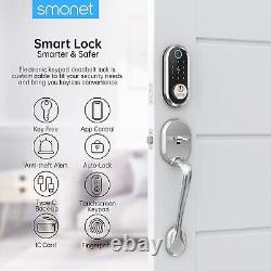 Smart Front Door Lock Set with Handles SMONET Fingerprint Keyless Entry Deadbolt