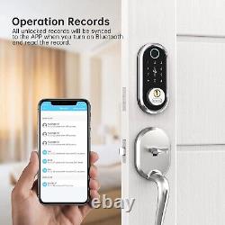 Smart Front Door Lock Set with Handles SMONET Fingerprint Keyless Entry Deadbolt