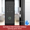 Smart Glass Door Lock Fingerprint Electronic Keyless Entry Wifi Digital Deadbolt