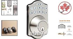 Smart Keyless Deadbolt Door Lock Advanced Touch Control Satin Nickel