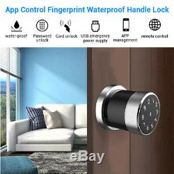 Smart Keyless Doorlock IC card Phone App Remote Unlock USB Charging Entry Lock