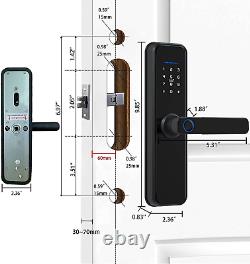 Smart Lock, Elli-Riz Fingerprint Door Lock with Reversible Handle, Keyless Entry