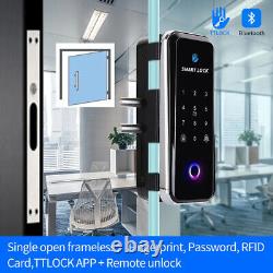 Smart Lock Fingerprint Bluetooth No-Wiring Keyless Frameless Glass Sliding Door