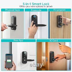 Smart Lock, Fingerprint Keyless Entry Locks with Touchscreen Keypad, Smart Lever