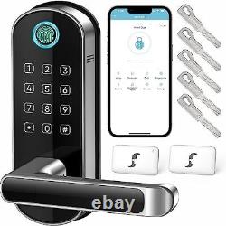 Smart Lock, Keyless Entry Door Lock, Fingerprint Door Lock, Smart Door Silver