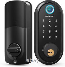 Smart Lock, Keyless Entry Door Lock for Front Door, SMONET Fingerprint Black