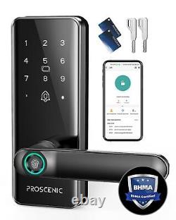 Smart Lock, Proscenic Keyless Entry Door Lock with Handle, Fingerprint Door Lock