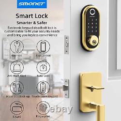 Smart Lock SMONET Bluetooth Keyless Entry Keypad Smart Deadbolt-Fingerprint Elec
