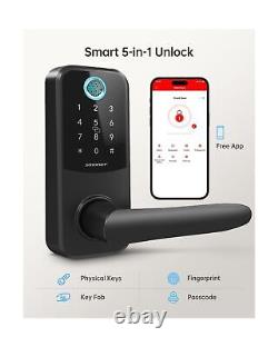 Smart Lock, SMONET Keyless Entry Door Lock with Handle, Fingerprint Electronic