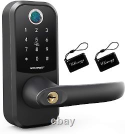 Smart Lock, Smonet Fingerprint Door Lock With Reversible Handle, Keyless Entry Blu