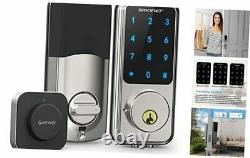 Smart Lock, WiFi Keyless Entry Door Lock Deadbolt Bluetooth Electronic Silver