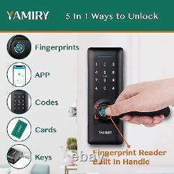 Smart Lock, Yamiry Keyless Entry Keypad Door Lock with Handle, Fingerprint Smart