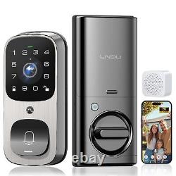 Smart Lock with 2K Camera 6 in 1 Camera Doorbell Fingerprint Keyless Entry Lock