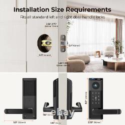 Smart Lock with Camera Keyless Entry Door Lock with Handle Fingerprint, Built-in WiFi