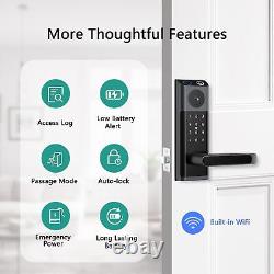 Smart Lock with Camera Keyless Entry Door Lock with Handle Fingerprint, Built-in WiFi