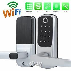 Smart WIFI Handle Door Lock Fingerprint Password IC Card Keys Tuyaapp Anti-theft