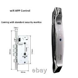 Smart door lock keyless tuya wifi fingerprint push pull home lock with camera