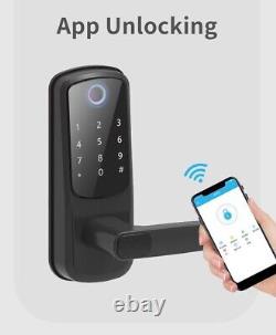 TTlock smart Wifi lock door fingerprint, keypad, keyless touch Black