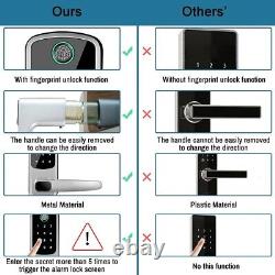 TTlock smart Wifi lock door fingerprint, keypad, keyless touch Black