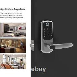 TTlock smart Wifi lock door fingerprint, keypad, keyless touch Black