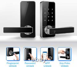 Tiffane Smart Lever Door Lock with Keypad Fingerprint Silver