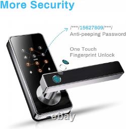 Tiffane Smart Lever Door Lock with Keypad Fingerprint Silver