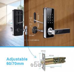 Tiffane Smart Lever Door Lock with Keypad Fingerprint Silver