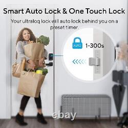 ULTRALOQ Smart Lock U-Bolt Pro, Fingerprint Door Lock with App Control, Auto Lock