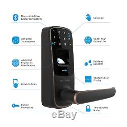 Ultraloq UL3 BT Fingerprint and Touchscreen Keyless Smart Lever Door Lock Aged