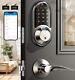 Veise Smart Lock For Front Door, 2 Lever Handles, Fingerprint Keyless Entry
