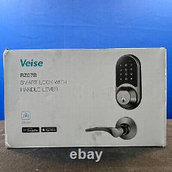 Veise Smart Lock For Front Door, 2 Lever Handles, Fingerprint Keyless Entry