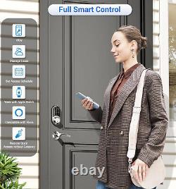 Veise Smart Lock For Front Door, 2 Lever Handles, Fingerprint Keyless Entry