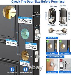 Veise Smart Lock For Front Door, 2 Lever Handles, Fingerprint Keyless Entry