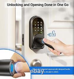 Veise Smart Lock, Keyless Entry Door Lock with Handle, APP Control Fingerprin