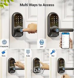 Veise Smart Lock, Keyless Entry Door Lock with Handle, APP Control Fingerprin