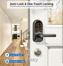 Veise Smart Lock, Keyless Entry Door Lock with Handle, APP Control Fingerprin