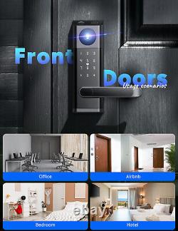 Video Smart Door Lock with Handle, Fingerprint Keyless Entry Electronic Keypad