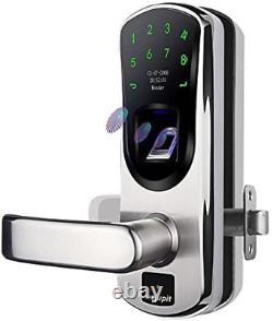 WeJupit V8 Keyless Entry Smart Door Lock, Fingerprint Stainless Steel with Spare