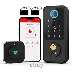 Wi-Fi Smart Deadbolt Lock, Keyless Entry Door Lock, Black Wi-Fi Biometric Lock