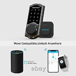WiFi Door Lock, Remote Control Smart Deadbolt, Digital Electronic Keyless Black